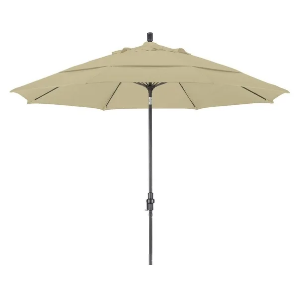 California Umbrella 11& Fiberglass Market Collar Tilt Umbrella - Black