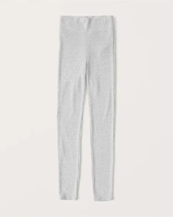 Abercrombie & Fitch Women's Lounge Leggings in Light Grey - Size M