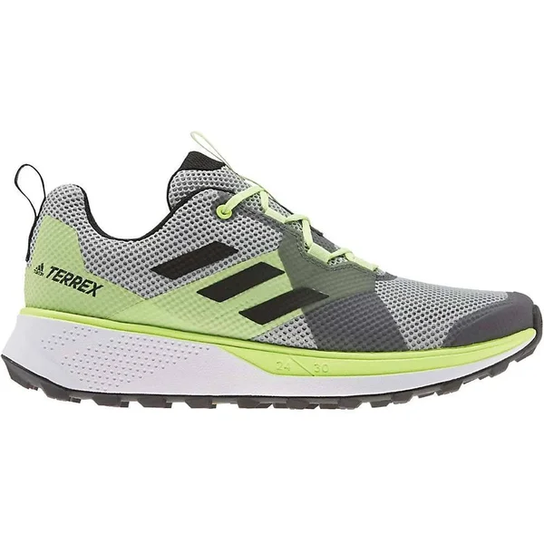 Adidas Terrex Two Trail Running Shoes - Men's - Grey Two, Core Black, Signal Green - 12