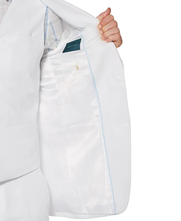 Perry Ellis Men's Linen Suit Jacket - Bright White Twill, Extra Small/36 Short