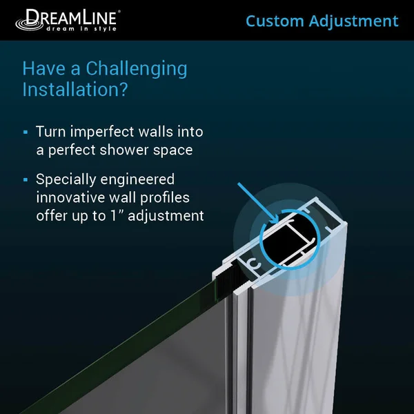 DreamLine SHDR-20347210-04 Unidoor 34-35 in. W x 72 in. H Frameless Hinged Shower Door Brushed Nickel