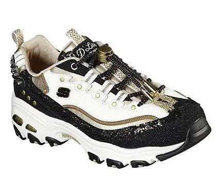 Skechers Women's Premium Heritage: D'Lites - Glamorous View Black/Gold 5.0