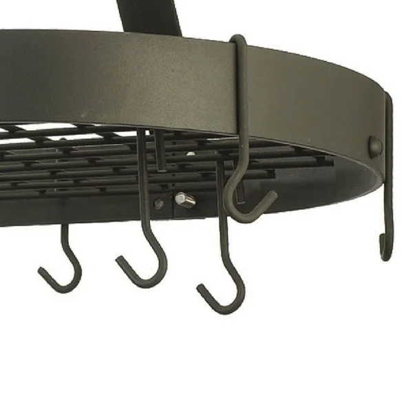 Old Dutch Graphite Oval Pot Rack with Grid and 16 Hooks