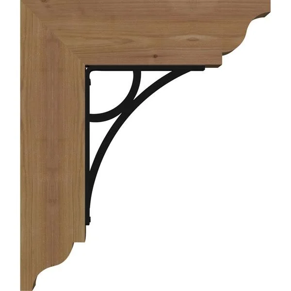 Ekena Millwork 3 1/2x22W x 15 1/2x22D x 18x22H Galveston Traditional Ironcrest Smooth BRACKET - Western Red Cedar (2x22W x 7 1/2x
