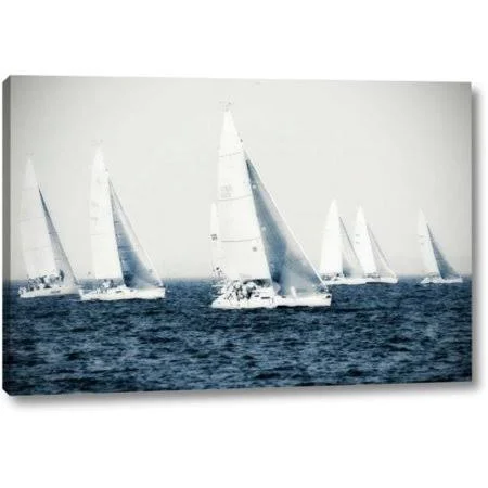 Breakwater Bay &Summertime Race IV& by Alan Hausenflock Giclee Art Print on Wrapped Canvas, Size: 11 inch H x 16 inch W x 1.5 in