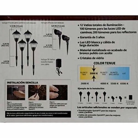 Better Homes and Gardens 6-Piece Archdale QuickFit LED Pathway Lighting Set