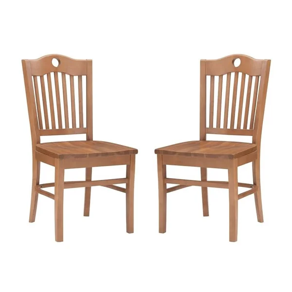 Linon Kelso Solid Wood Set of Two Chairs in Brown - CYMX2420