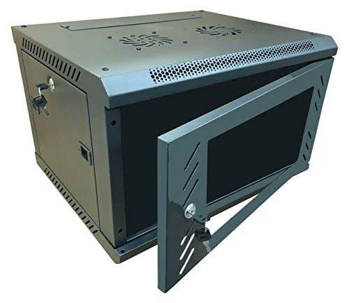 Kenuco 12U Wall Mount Rack Server Cabinet Data Network Enclosure 19-inch Server Network Rack with Locking Glass Door 16-Inches D