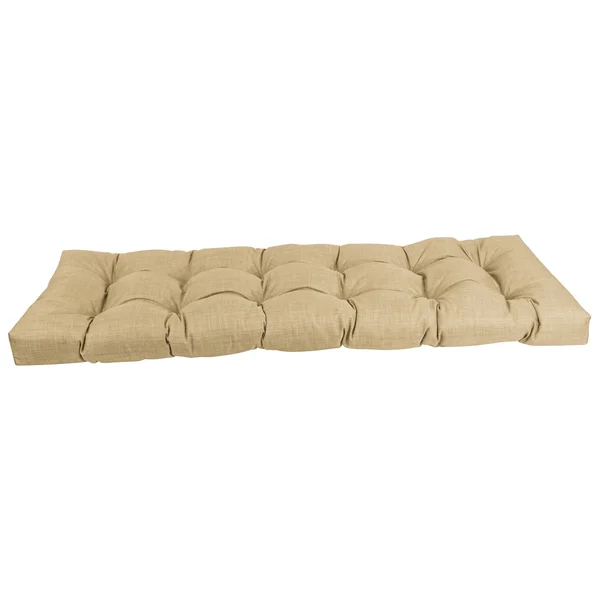 Blazing Needles 60-Inch by 19-inch Tufted Solid Outdoor Spun Polyester Loveseat Cushion Orange-Color