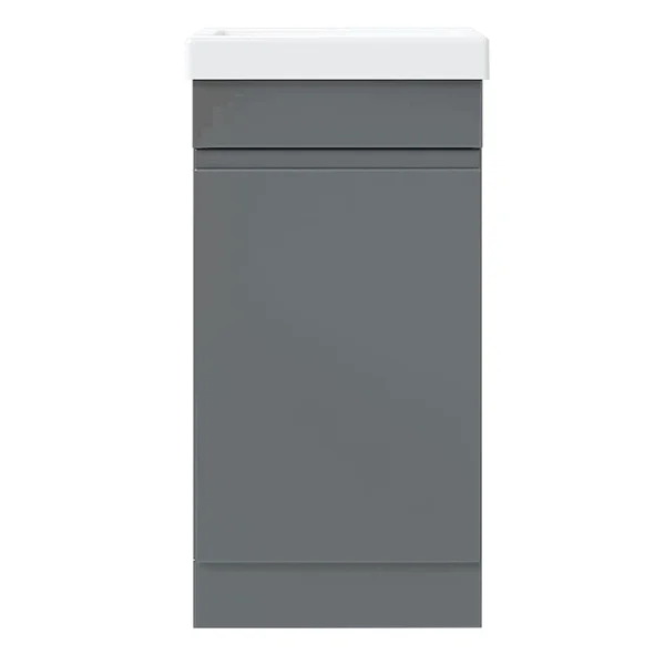 Glacier Bay Engel 17-1/2 in. W x 13-1/2 in. D Bath Vanity in Gray Gloss with Porcelain Vanity Top in White with White Basin 3066