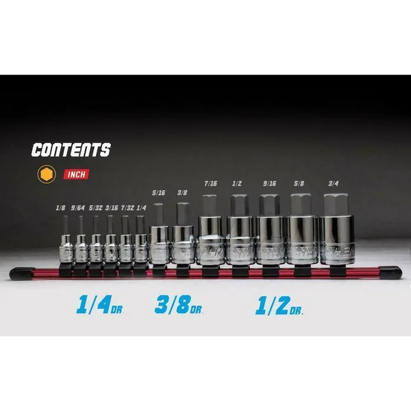 Capri Tools Hex Bit Socket Set, SAE, 13-Piece