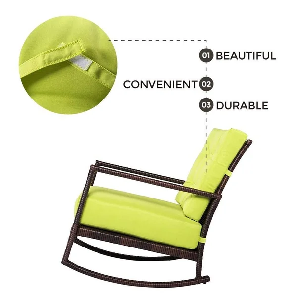 Pheap Outdoor Wicker Rocking Chair by Havenside Home - Blue