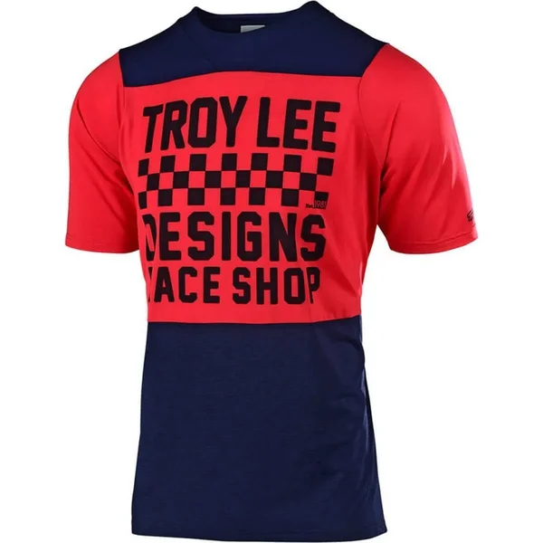 Troy Lee Designs Skyline Checkers SS Jersey Navy/Red, XXL