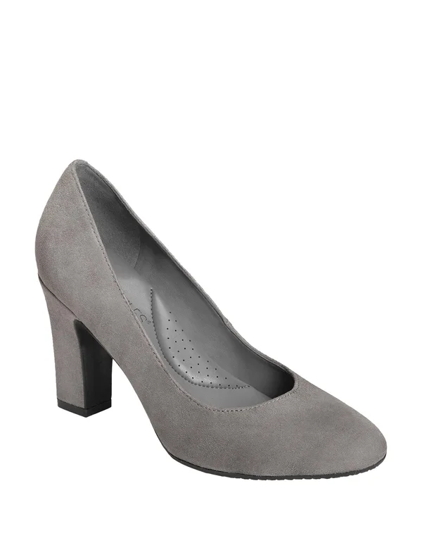 Aerosoles Women's Octagon Pump - Size: 12, Grey Microfiber