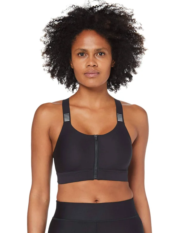 Under Armour Balance High Impact Zip Front Sports Bra, Black (1307227) 34DD