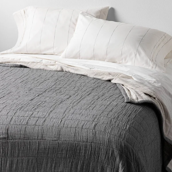 Matelass Quilted Coverlet Gray - Hearth & Hand with Magnolia
