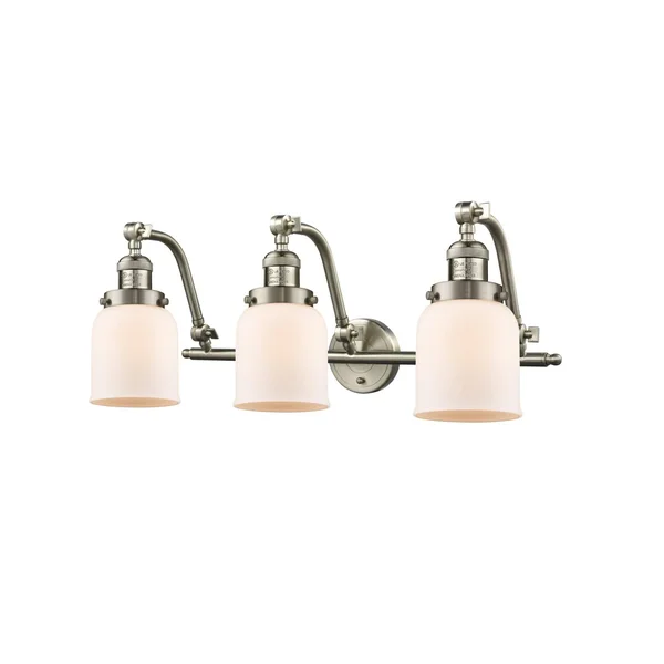Innovations Lighting-Small Bell 3 Light Bath Vanity Light-515-3W-SN-G51-LED