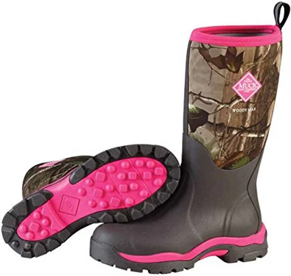 Muck Women's Woody PK Boot - 9 - Realtree APG, Pink
