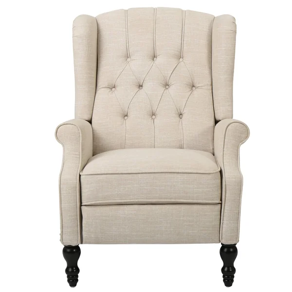Elizabeth Contemporary Tufted Fabric Recliner (Set of 2) Navy Blue