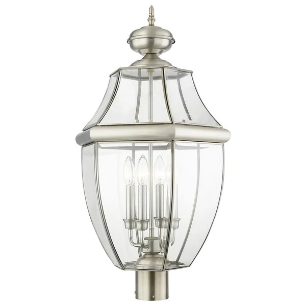 Livex Lighting Monterey 4 Light Outdoor Post Lantern, Black 2358-04