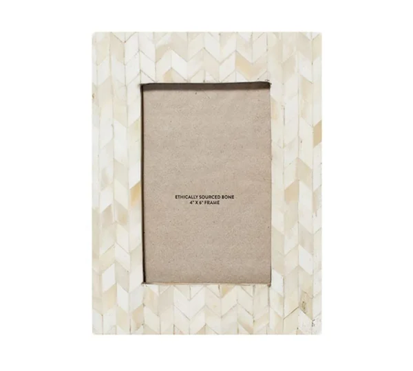 Sonia Bone Picture Frame, White, 4x22 x 6x22