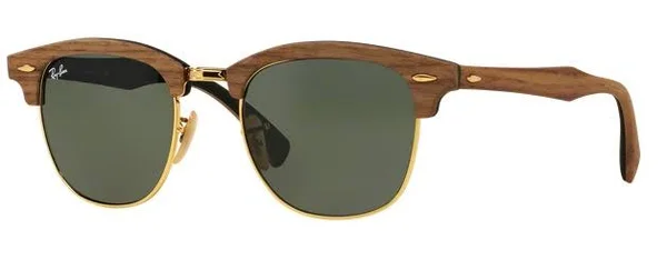 Ray-Ban Clubmaster Wood Sunglasses - RB3016M - Black/Green