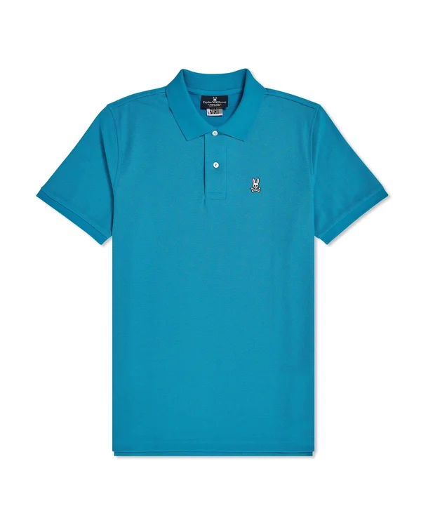 Psycho Bunny Classic Polo Electric Teal Men's Shirt B6K001N1PC-ELT