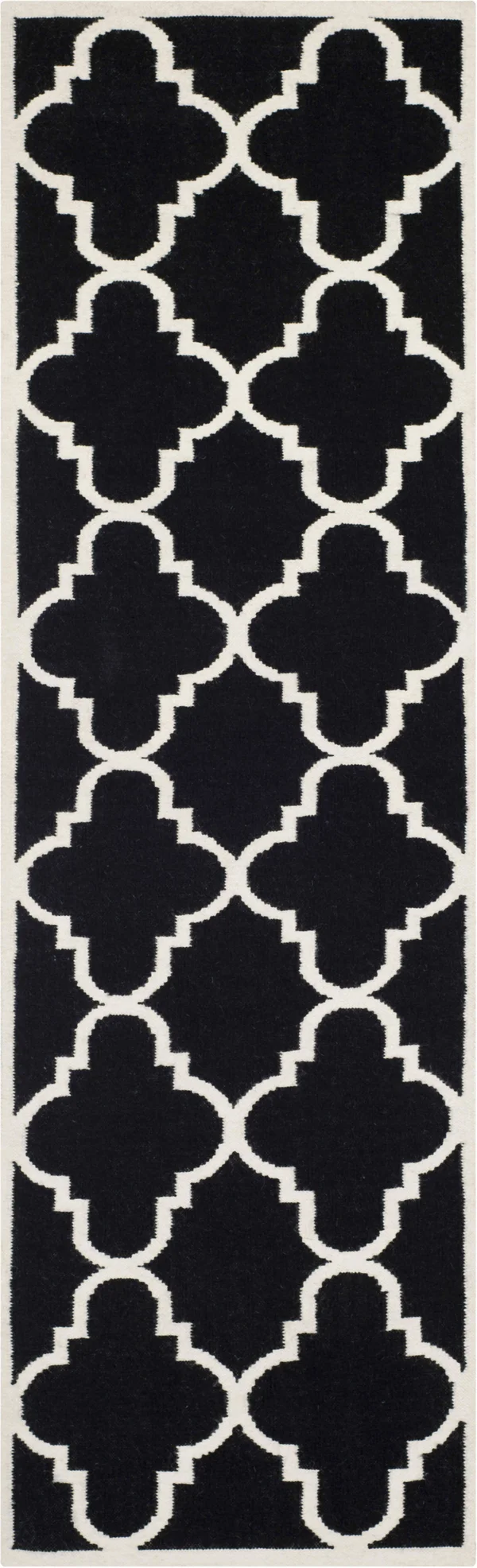 Safavieh Dhurries DHU633A 2&6x22 x 12&0x22 Runner Black, Ivory Area Rug