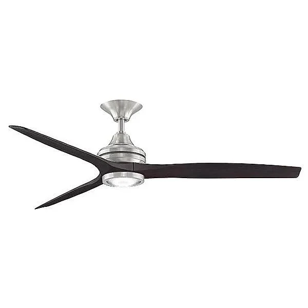 Fanimation Spitfire 48-in Brushed Nickel LED Indoor/Outdoor Ceiling Fan with Light and Remote (3-Blade) Walnut - FP6721BBN-48DWA