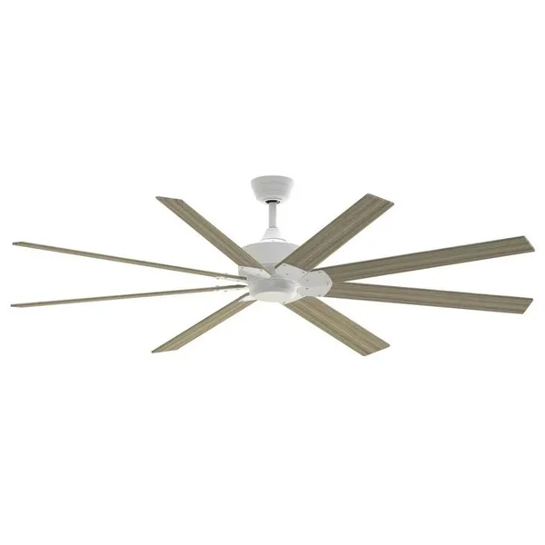 Fanimation Levon DC Ceiling Fan - Color: White - Blade Color: Washed Pine - FPD7912BMW-72WP