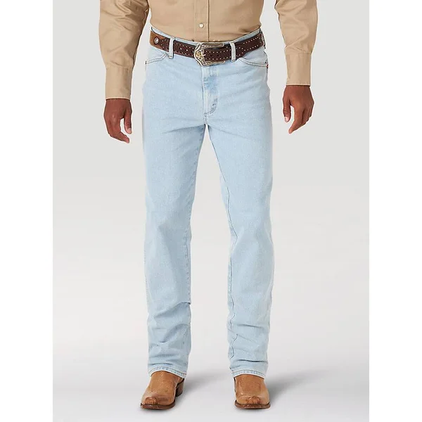 Wrangler Men's Active Flex Bleach Light Wash Slim Fit Cowboy Cut Jeans
