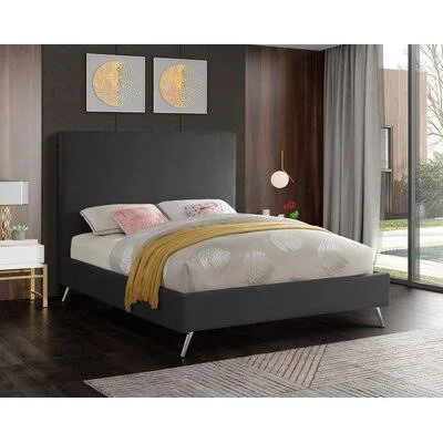 Lavaca Upholstered Platform Bed Mercer41 Color: Gray, Size: Twin