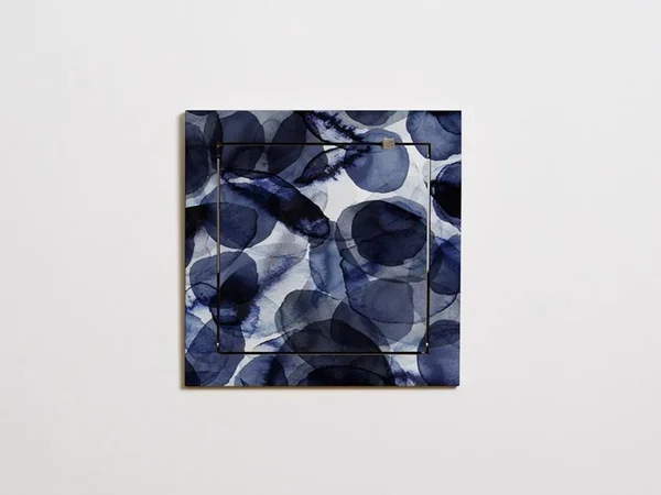 Folding Plywood Wall Shelf FL腜PS 40x40x1 - Bubbles Indigo by AMBIVALENZ