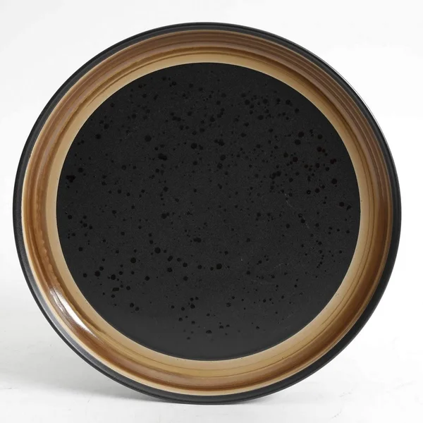 Gibson Tosca Woodlands 16 PC Black Dinnerware Set, with with Brown Woodlook, Trim Stoneware