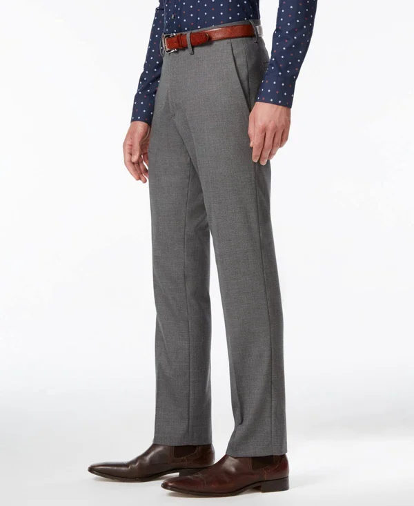 Kenneth Cole Reaction Men's Slim-Fit Stretch Dress Pants, Created for Macy&s - Medium Grey