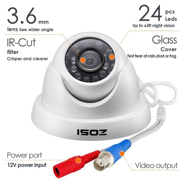 ZOSI 720p HD-TVI 8 Channel Security Camera System - 1080N Surveillance DVR Reorder with Hard Drive 1TB and (8) HD 1280tvl Outdoor