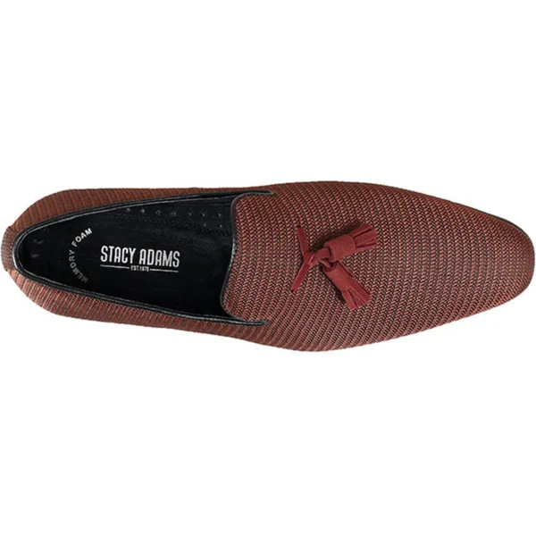 Men's Stacy Adams Tazewell Plain Toe Tassel Slip-On - Size: 12, Red