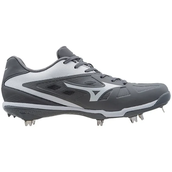 Mizuno Heist IQ Metal Baseball Cleat - Low - Grey/White 13 - Men's