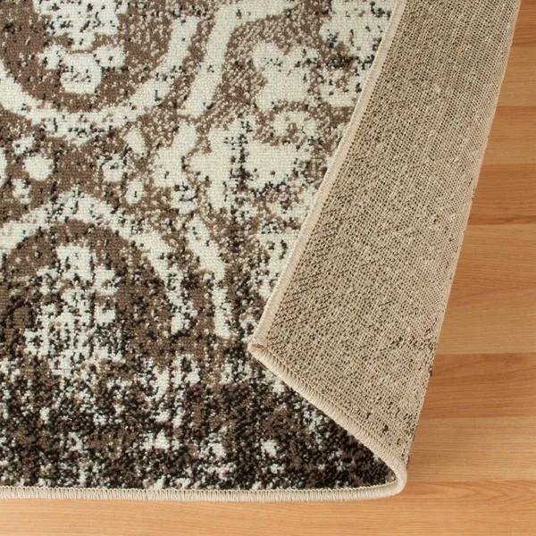 Miranda Haus Bristol Abstract Damask Indoor Area Rug Collection - Beige/Brown 8& x 10&