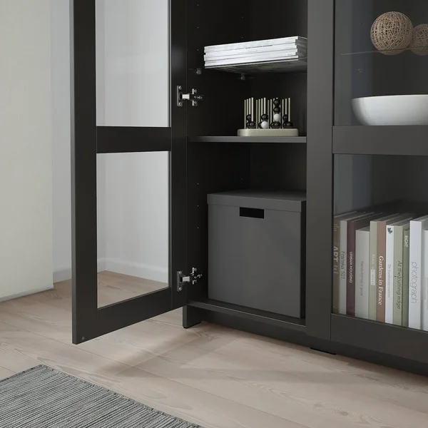IKEA - BRIMNES Glass-Door Cabinet - Black, 31 1/2x74 3/4 10409871