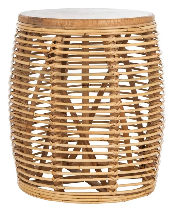 Safavieh Maui Natural Rattan Drum Stool Table