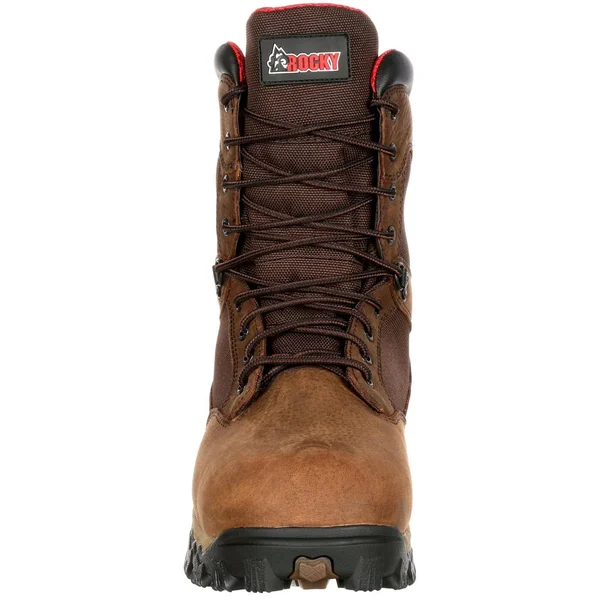 Rocky Men's AlphaForce Composite Toe Waterproof 600G Insulated Work Boot Brown
