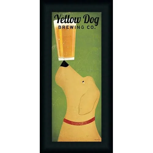 Buy Art for Less 'Yellow Dog Brewing Company' by Ryan Fowler Framed Vintage Advertisement