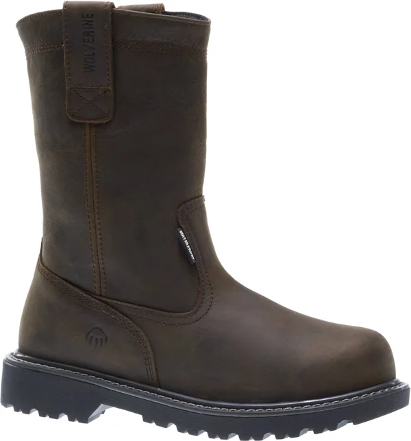 Men's Wolverine Floorhand Wellington Steel Toe Work Boot - Dark Brown - Size 8.5