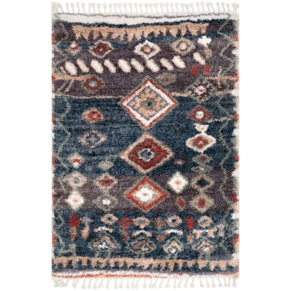 nuLOOM Rosemarie Southwestern Moroccan Shag Runner Rug - 2& 6x22 x 10&, Blue