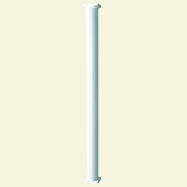 AFCO 6608 Fluted Round Column - 6 in Dia x 8 ft H, 20000 lb, Aluminum, White