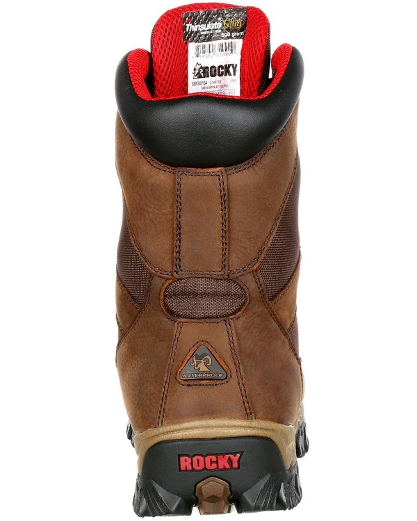 Rocky Men's AlphaForce Composite Toe Waterproof 600G Insulated Work Boot Brown