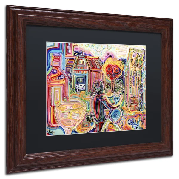 Trademark Fine Art ALI5645-W1620BMF The Cow Sees Everything by Josh Byer - Black Matte, Wood Frame 16x20-Inch
