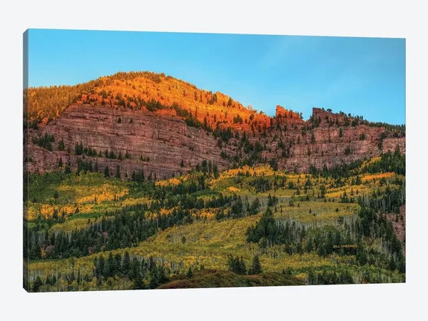 Bill Sherrell Canvas Prints - Cliffhanger Autumn ( scenic & landscapes > Nature > fields, grasslands & Meadows a