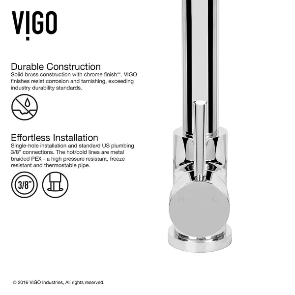 Vigo VG02005CHK2 Weston Chrome Pull-Down Spray Kitchen Faucet with Soap Dispenser